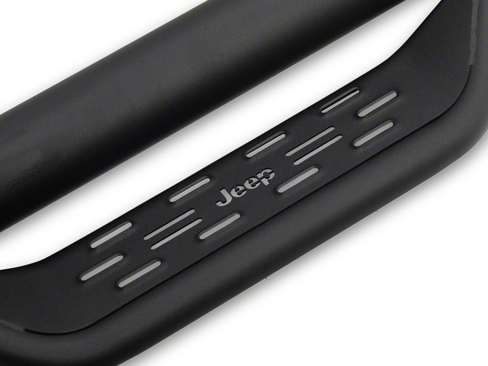Jeep Licensed by RedRock Tubular Drop Side Step Bars; Fine Textured Black (18-26 Jeep Wrangler JL 2-Door)