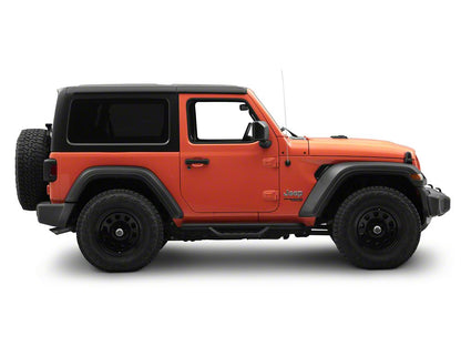 Jeep Licensed by RedRock Tubular Drop Side Step Bars; Fine Textured Black (18-26 Jeep Wrangler JL 2-Door)