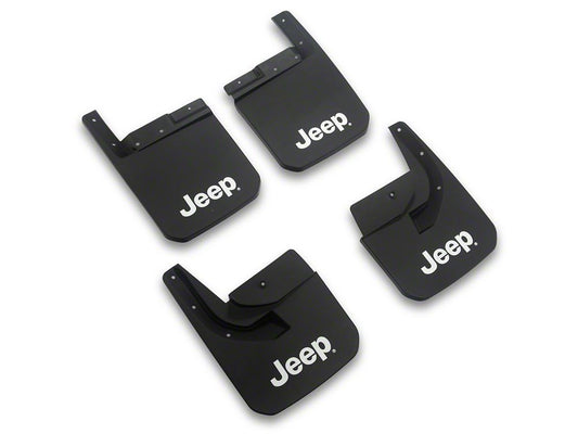 Jeep Licensed by RedRock Custom Molded Mud Guards; Front and Rear (18-26 Jeep Wrangler JL)