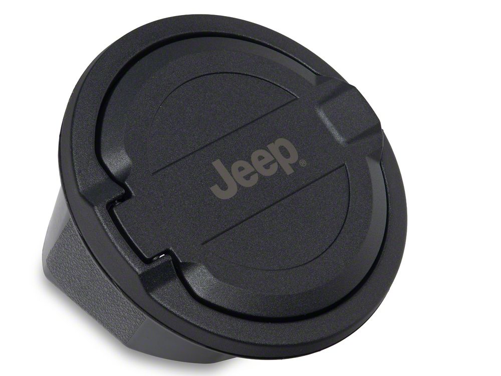 Jeep Licensed by RedRock Fuel Filler Door Cover; Matte Black (18-26 Jeep Wrangler JL)