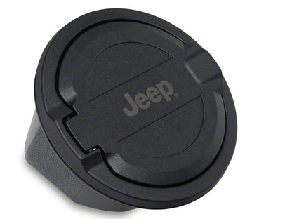 Jeep Licensed by RedRock Fuel Filler Door Cover; Matte Black (18-26 Jeep Wrangler JL)
