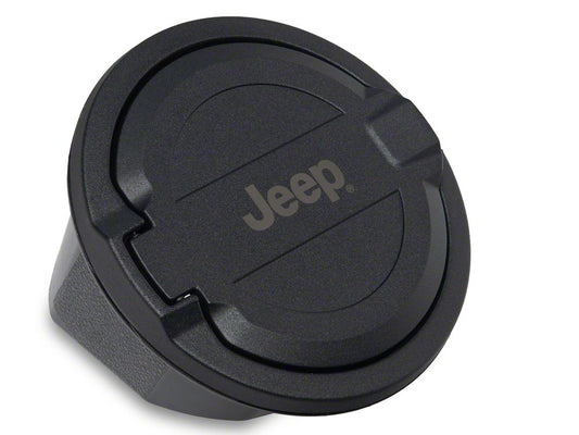 Jeep Licensed by RedRock Fuel Filler Door Cover; Matte Black (18-26 Jeep Wrangler JL)