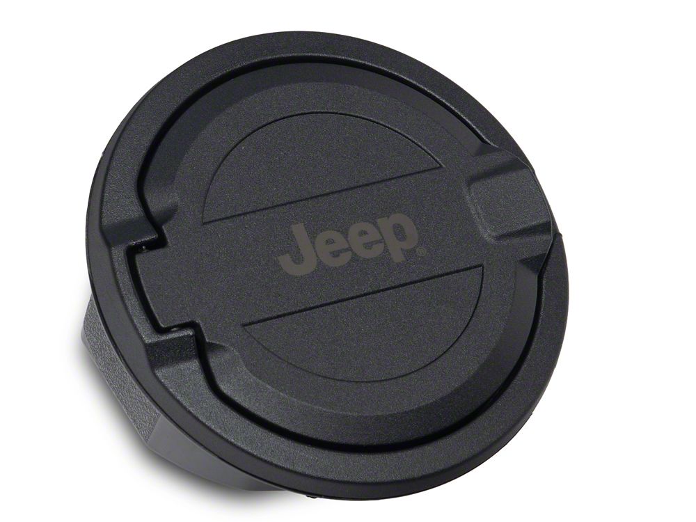 Jeep Licensed by RedRock Fuel Filler Door Cover; Matte Black (18-26 Jeep Wrangler JL)