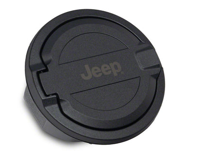 Jeep Licensed by RedRock Fuel Filler Door Cover; Matte Black (18-26 Jeep Wrangler JL)
