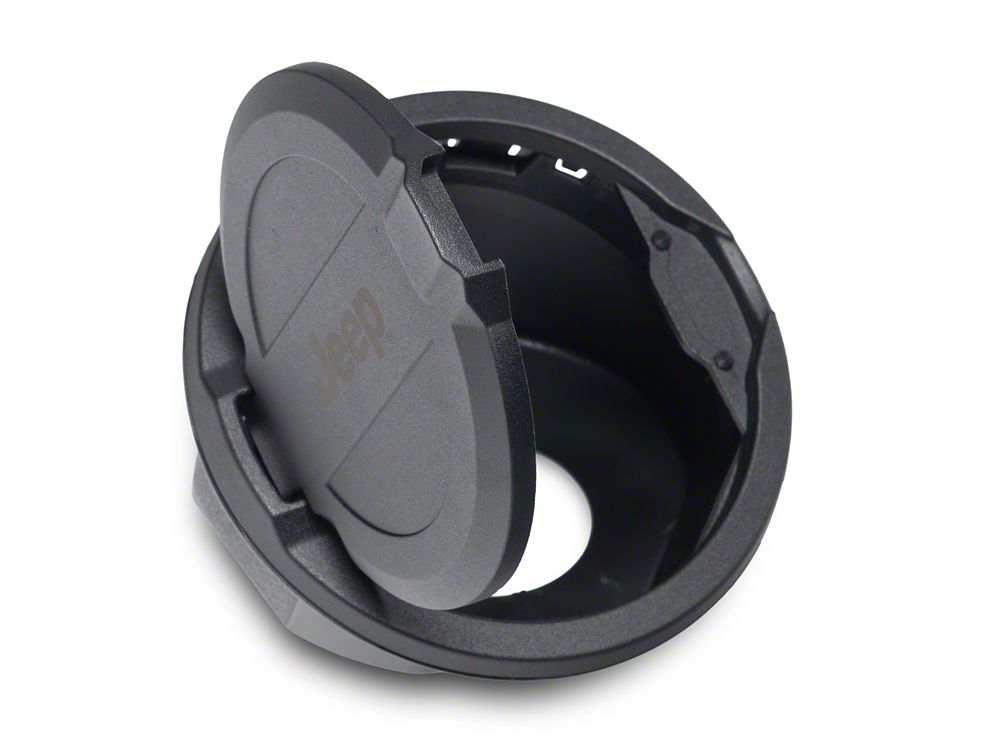 Jeep Licensed by RedRock Fuel Filler Door Cover; Matte Black (18-26 Jeep Wrangler JL)