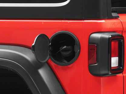 Jeep Licensed by RedRock Fuel Filler Door Cover; Matte Black (18-26 Jeep Wrangler JL)