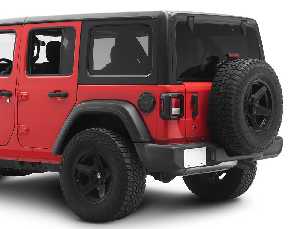 Jeep Licensed by RedRock Fuel Filler Door Cover; Matte Black (18-26 Jeep Wrangler JL)