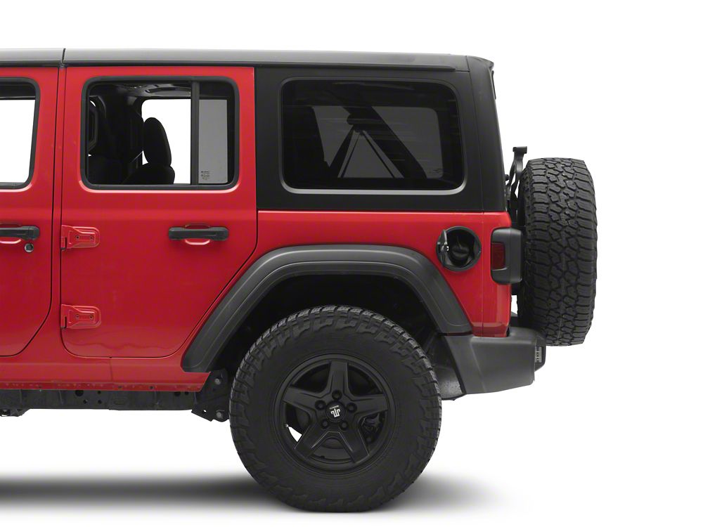 Jeep Licensed by RedRock Locking Aluminum Fuel Filler Door Cover (18-26 Jeep Wrangler JL)