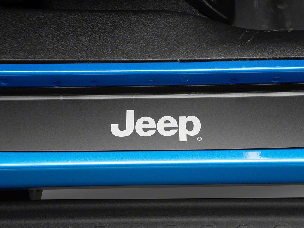Jeep Licensed by RedRock Old Glory Door Entry Guards; Black (18-26 Jeep Wrangler JL 4-Door)