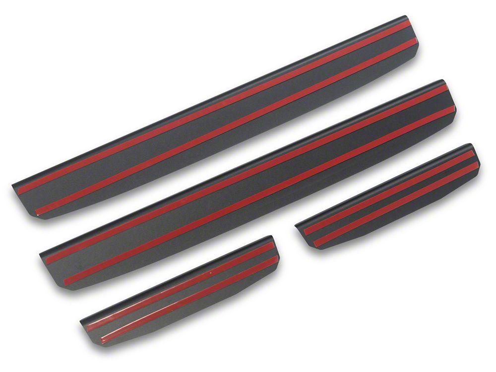 Jeep Licensed by RedRock Old Glory Door Entry Guards; Black (18-26 Jeep Wrangler JL 4-Door)
