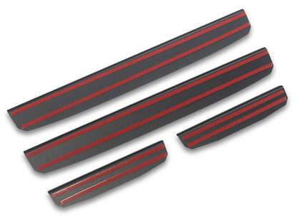 Jeep Licensed by RedRock Old Glory Door Entry Guards; Black (18-26 Jeep Wrangler JL 4-Door)