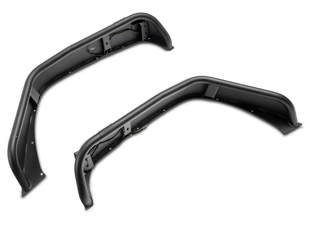 Jeep Licensed by RedRock Tubular Fender Flares with LED DRL and Jeep Logo; Front and Rear (07-18 Jeep Wrangler JK)