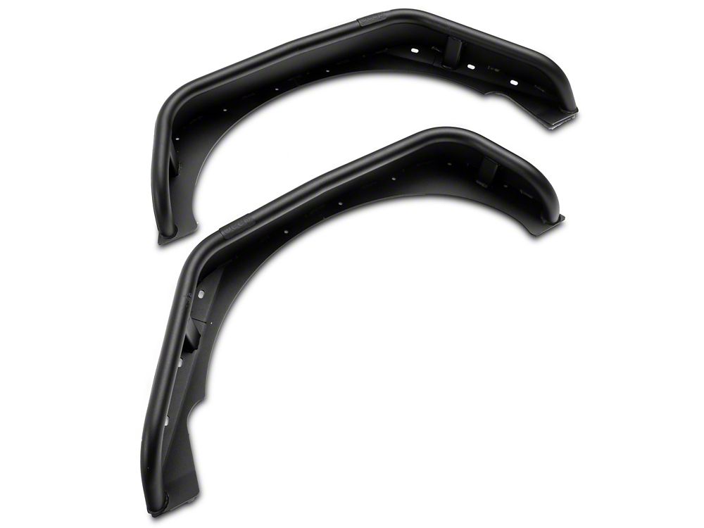 Jeep Licensed by RedRock Tubular Fender Flares with LED DRL and Jeep Logo; Front and Rear (07-18 Jeep Wrangler JK)