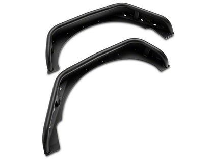 Jeep Licensed by RedRock Tubular Fender Flares with LED DRL and Jeep Logo; Front and Rear (07-18 Jeep Wrangler JK)