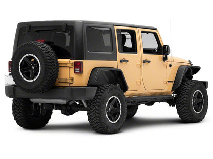 Jeep Licensed by RedRock Tubular Fender Flares with LED DRL and Jeep Logo; Front and Rear (07-18 Jeep Wrangler JK)