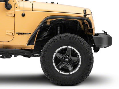Jeep Licensed by RedRock Tubular Fender Flares with LED DRL and Jeep Logo; Front and Rear (07-18 Jeep Wrangler JK)
