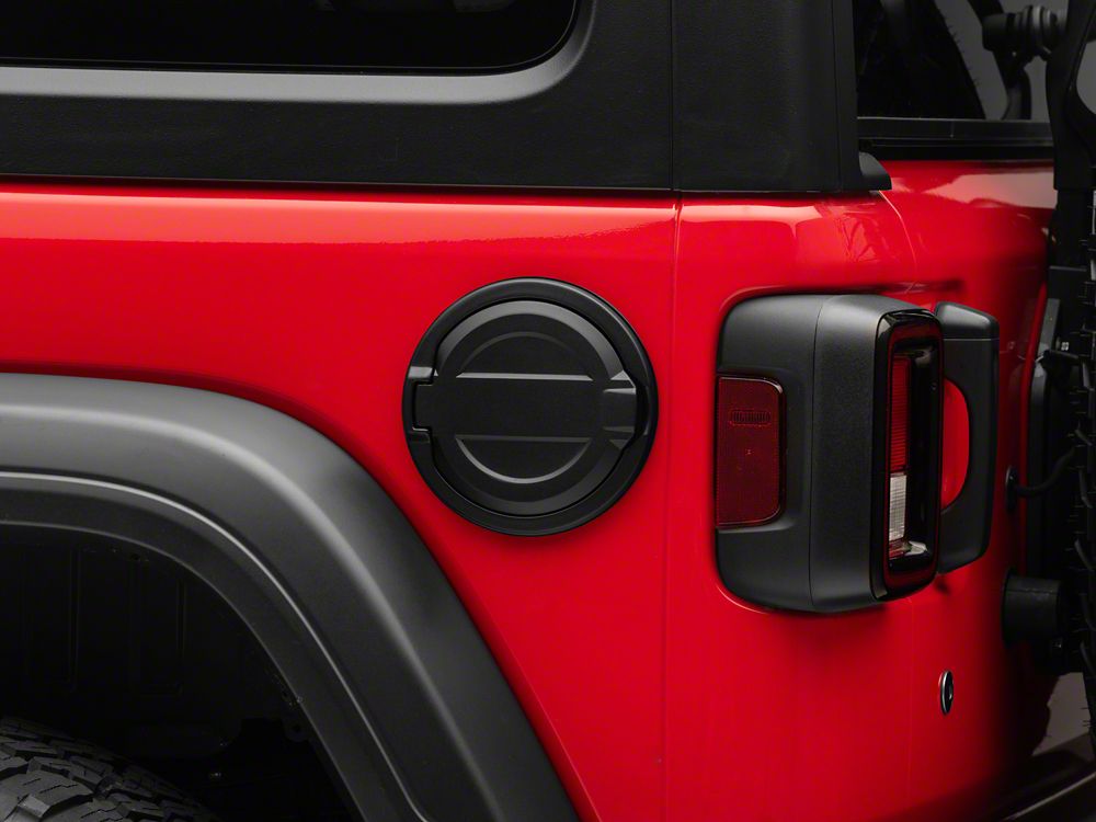 RedRock Molded ABS OE Style Side Step Bars and Fuel Filler Door Cover; Matte Black (18-26 Jeep Wrangler JL 4-Door)