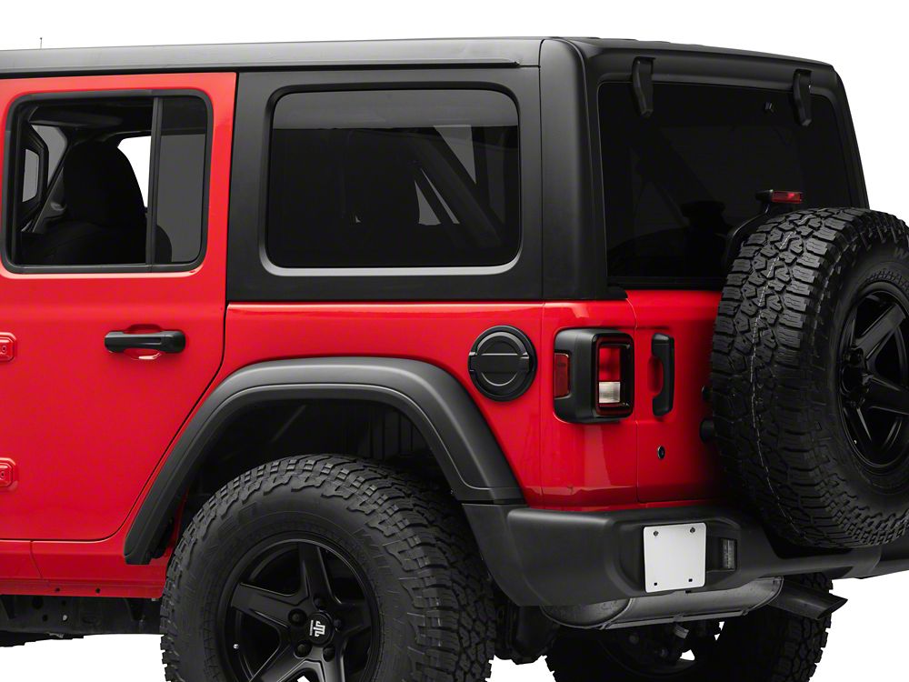 RedRock Molded ABS OE Style Side Step Bars and Fuel Filler Door Cover; Matte Black (18-26 Jeep Wrangler JL 4-Door)
