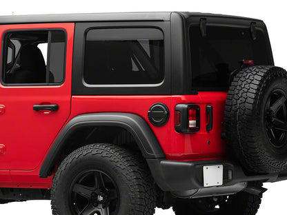 RedRock Molded ABS OE Style Side Step Bars and Fuel Filler Door Cover; Matte Black (18-26 Jeep Wrangler JL 4-Door)
