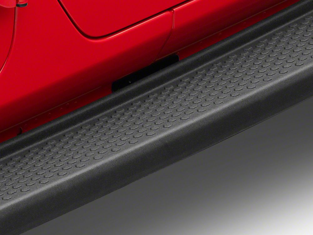 RedRock Molded ABS OE Style Side Step Bars and Fuel Filler Door Cover; Matte Black (18-26 Jeep Wrangler JL 4-Door)