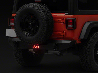 Jeep Licensed by RedRock HD Rear Bumper with LED Jeep Logo Backlight (18-26 Jeep Wrangler JL)