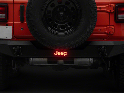 Jeep Licensed by RedRock HD Rear Bumper with LED Jeep Logo Backlight (18-26 Jeep Wrangler JL)