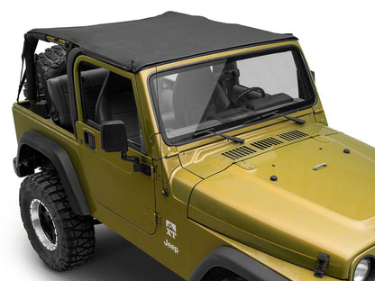 RedRock Extended Bikini Top with Header Panel; Black Diamond (97-06 Jeep Wrangler TJ, Excluding Unlimited)