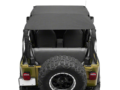 RedRock Extended Bikini Top with Header Panel; Black Diamond (97-06 Jeep Wrangler TJ, Excluding Unlimited)