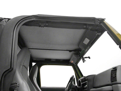 RedRock Extended Bikini Top with Header Panel; Black Diamond (97-06 Jeep Wrangler TJ, Excluding Unlimited)