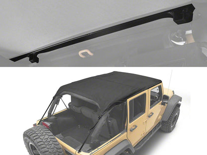 RedRock Extended Bikini Top with Header Panel; Black Diamond (11-18 Jeep Wrangler JK 4-Door)