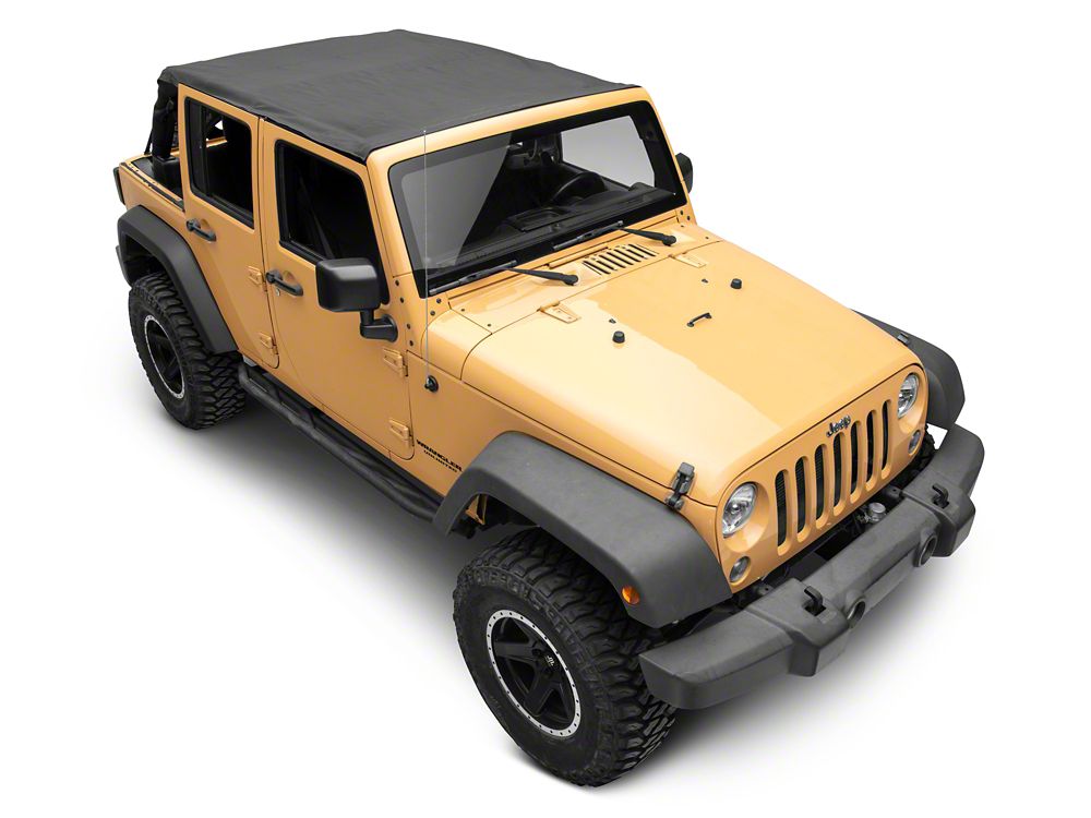 RedRock Extended Bikini Top with Header Panel; Black Diamond (11-18 Jeep Wrangler JK 4-Door)