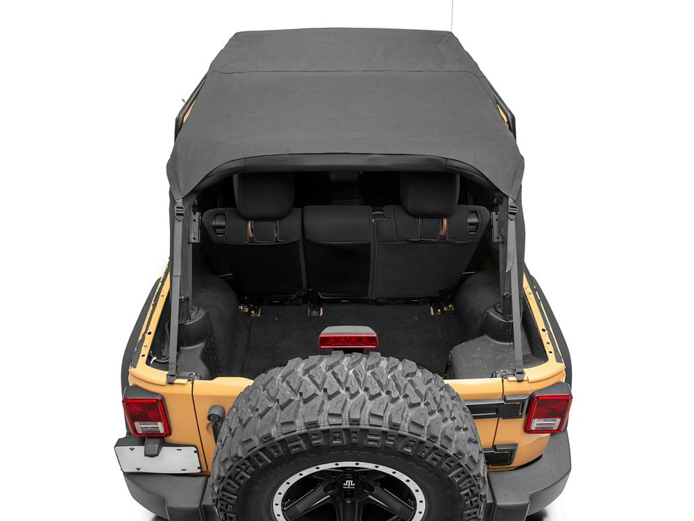 RedRock Extended Bikini Top with Header Panel; Black Diamond (11-18 Jeep Wrangler JK 4-Door)