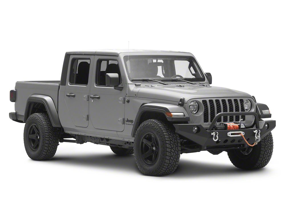RedRock Full Width Winch Front Bumper with Halogen Fog Lights (20-25 Jeep Gladiator JT)