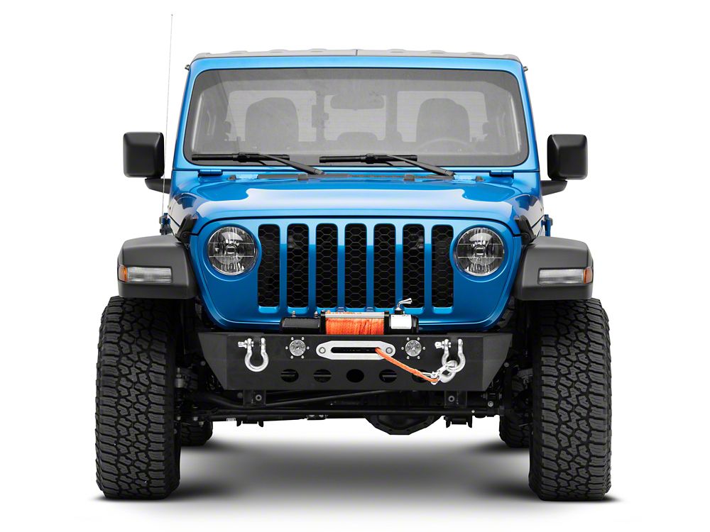RedRock Stubby Winch Front Bumper with LED Fog Lights (20-25 Jeep Gladiator JT)