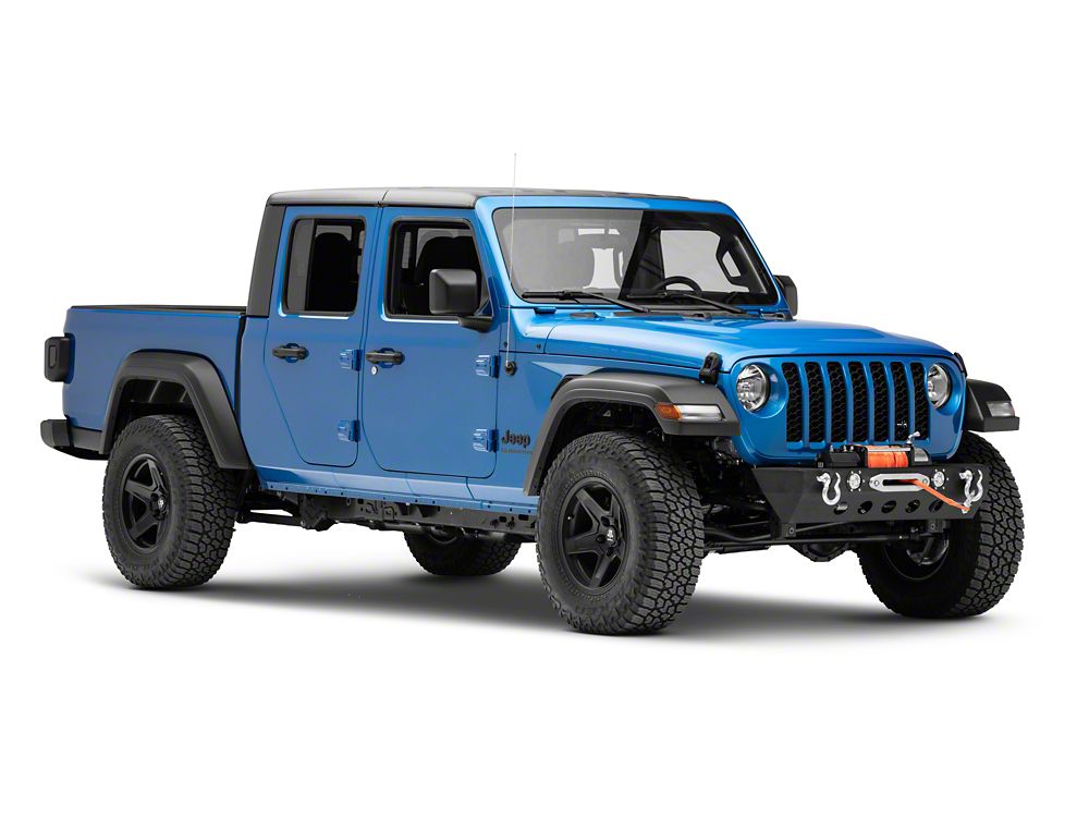 RedRock Stubby Winch Front Bumper with LED Fog Lights (20-25 Jeep Gladiator JT)