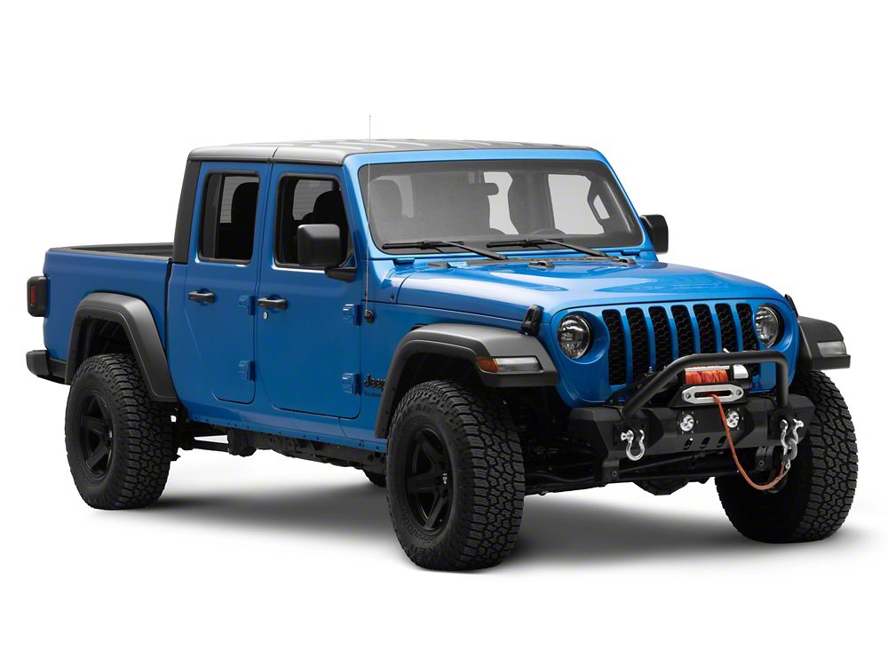 RedRock Stubby Winch Front Bumper with LED Fog Lights and Over-Rider Hoop (20-25 Jeep Gladiator JT)