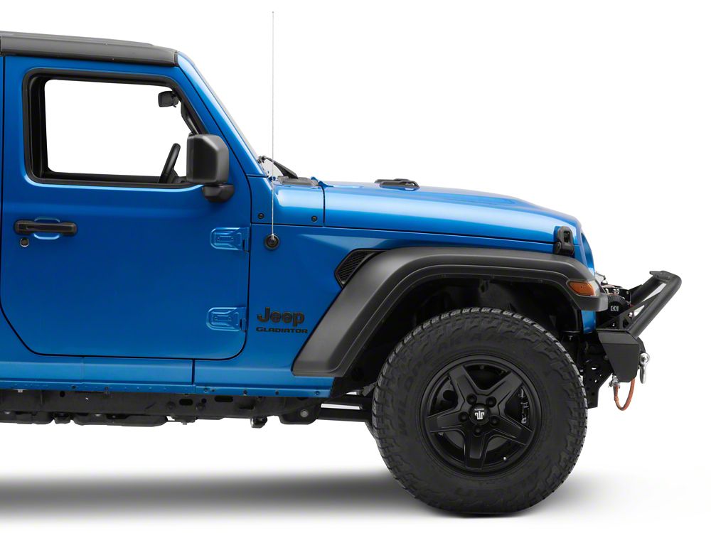 RedRock Stubby Winch Front Bumper with LED Fog Lights and Over-Rider Hoop (20-25 Jeep Gladiator JT)