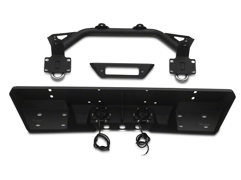 RedRock Stubby Winch Front Bumper with LED Fog Lights and Over-Rider Hoop (20-25 Jeep Gladiator JT)