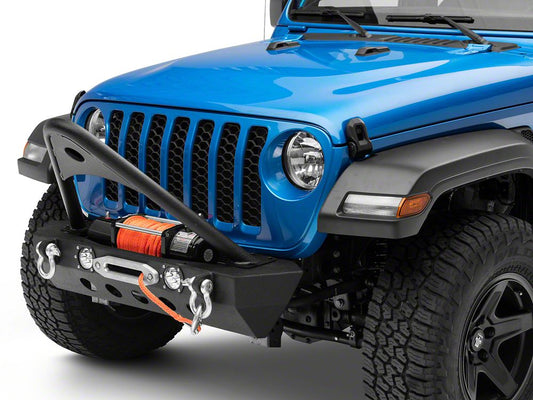 RedRock Stubby Winch Front Bumper with LED Lights and Stinger Bar (20-25 Jeep Gladiator JT)