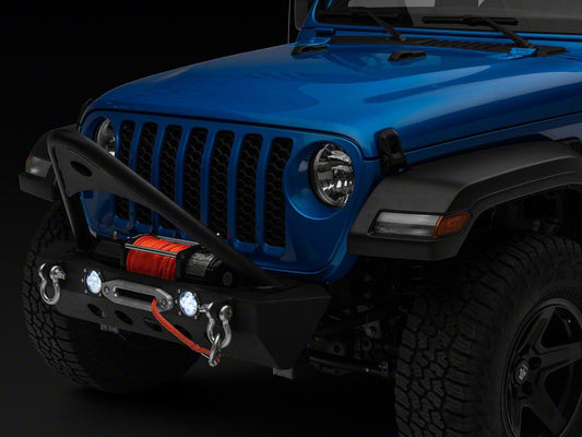 RedRock Stubby Winch Front Bumper with LED Lights and Stinger Bar (20-25 Jeep Gladiator JT)