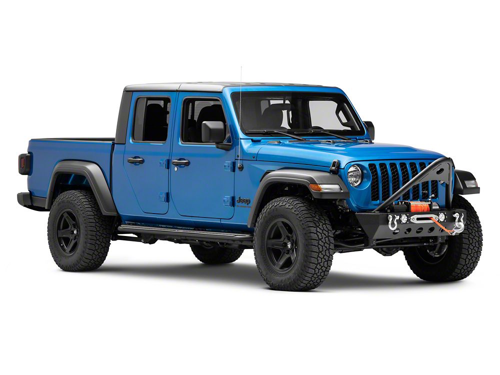 RedRock Stubby Winch Front Bumper with LED Lights and Stinger Bar (20-25 Jeep Gladiator JT)
