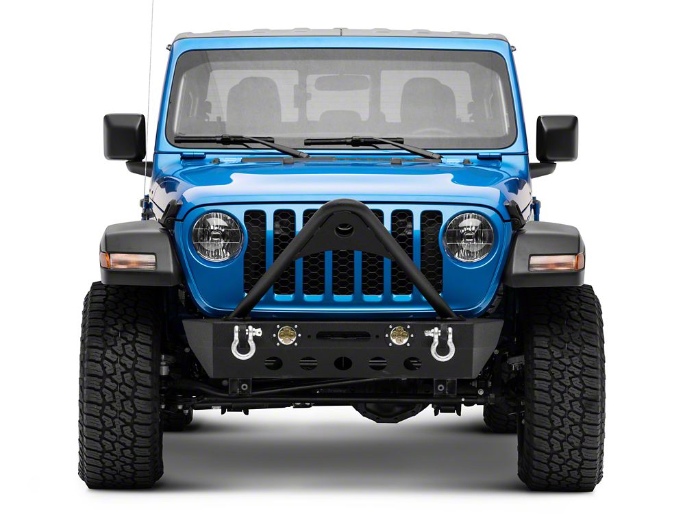 RedRock Stubby Winch Front Bumper with LED Lights and Stinger Bar (20-25 Jeep Gladiator JT)