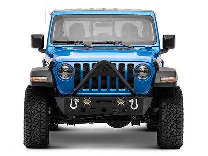 RedRock Stubby Winch Front Bumper with LED Lights and Stinger Bar (20-25 Jeep Gladiator JT)