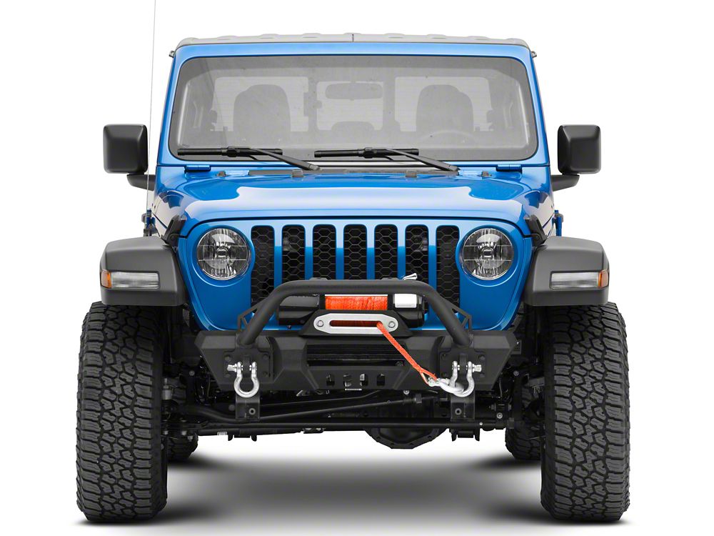 RedRock Stubby HD Pre-Runner Winch Front Bumper with Light Bar Tabs (20-25 Jeep Gladiator JT)