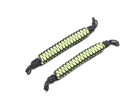 RedRock Rear Soundbar Paracord Grab Handles; Black and Neon Green (20-25 Jeep Gladiator JT)