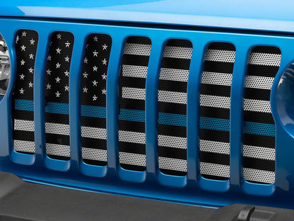 RedRock Grille Insert; Blue Line (20-25 Jeep Gladiator JT w/o TrailCam)