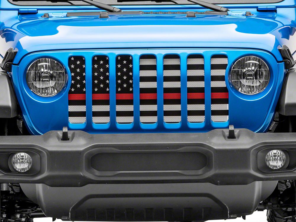 RedRock Grille Insert; Red Line (20-25 Jeep Gladiator JT w/o TrailCam)