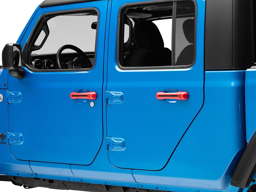 RedRock Door Handle Covers; Red (20-25 Jeep Gladiator JT)