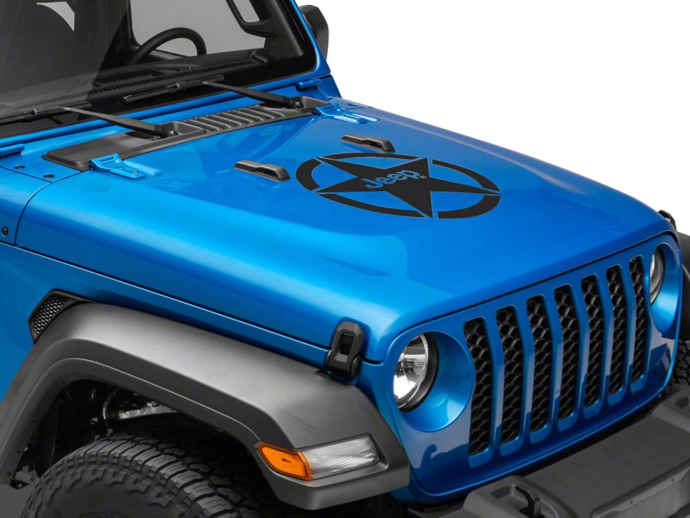 Jeep Licensed by RedRock Jeep Star Accent Decal; Gloss Black (20-25 Jeep Gladiator JT)