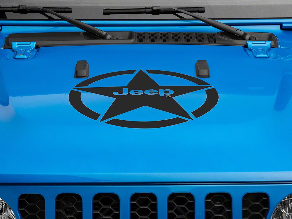 Jeep Licensed by RedRock Jeep Star Accent Decal; Gloss Black (20-25 Jeep Gladiator JT)